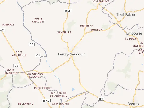 Plan de Paizay-Naudouin-Embourie