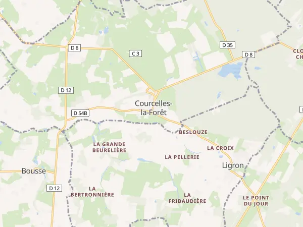 Plan de Courcelles-la-Forêt
