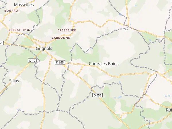 Plan de Cours-les-Bains