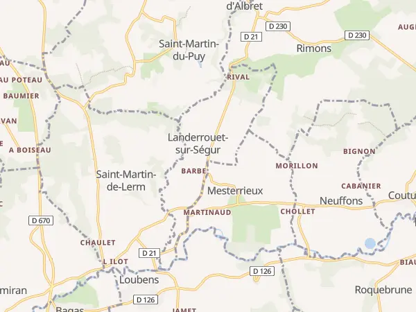Plan de Landerrouet-sur-Ségur