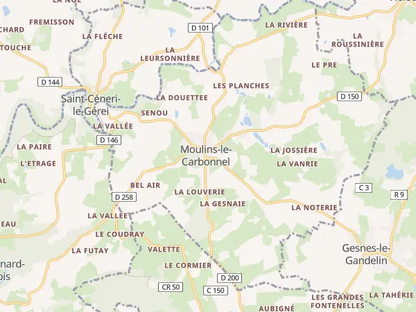 Plan de Moulins-le-Carbonnel