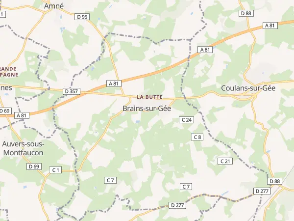 Plan de Brains-sur-Gée