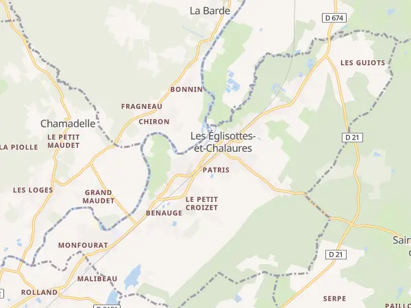 Plan des Églisottes-et-Chalaures