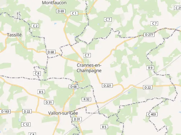 Plan de Crannes-en-Champagne
