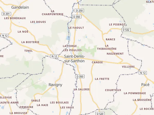 Plan de Saint-Denis-sur-Sarthon