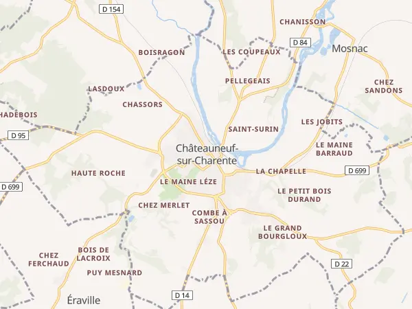 Plan de Châteauneuf-sur-Charente