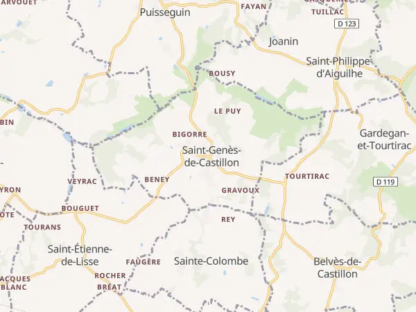 Plan de Saint-Genès-de-Castillon