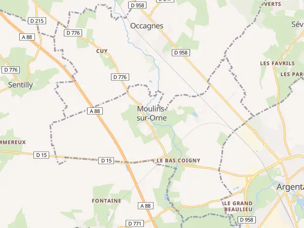 Plan de Moulins-sur-Orne