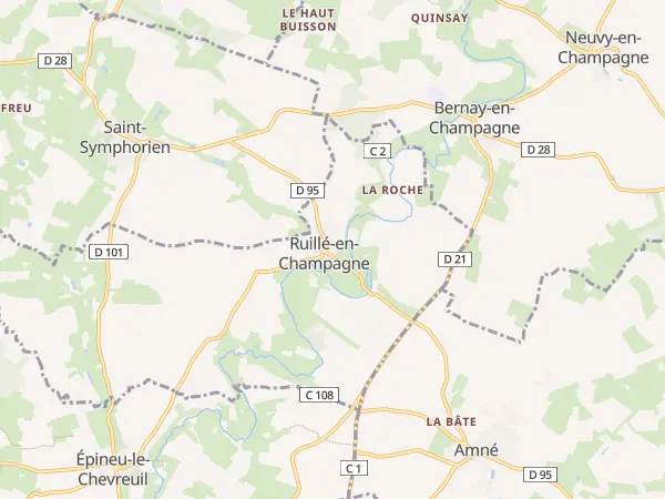 Plan de Ruillé-en-Champagne