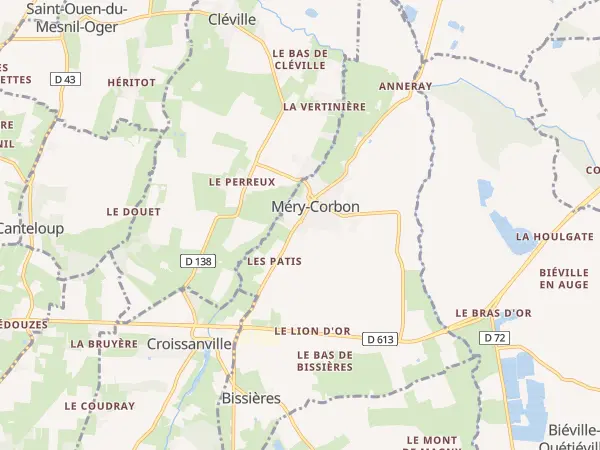 Plan de Méry-Bissières-en-Auge