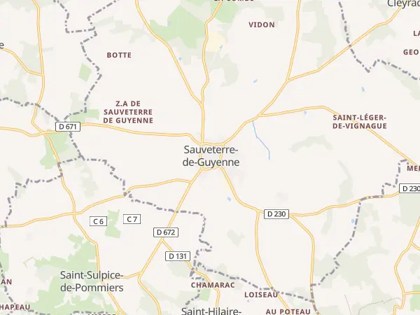 Plan de Sauveterre-de-Guyenne