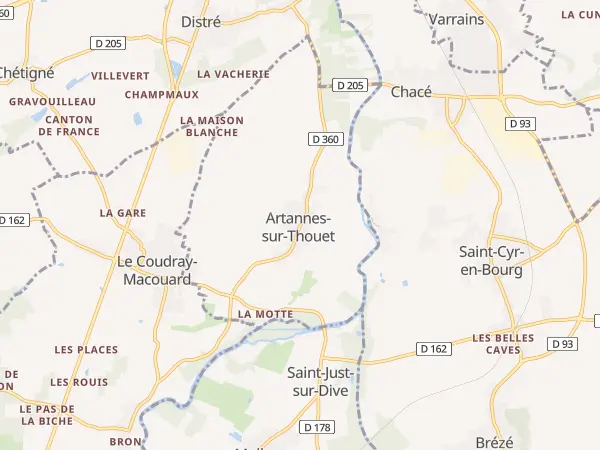 Plan de Artannes-sur-Thouet