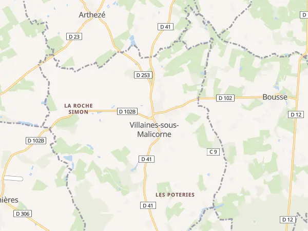 Plan de Villaines-sous-Malicorne