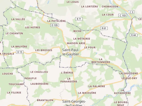 Plan de Saint-Paul-le-Gaultier