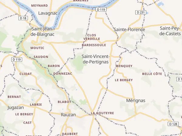 Plan de Saint-Vincent-de-Pertignas