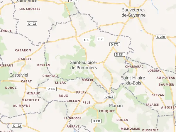 Plan de Saint-Sulpice-de-Pommiers