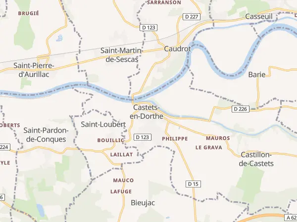 Plan de Castets et Castillon