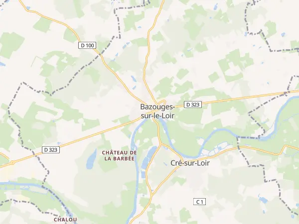 Plan de Bazouges Cré sur Loir