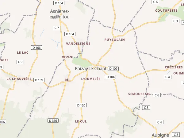 Plan de Paizay-le-Chapt