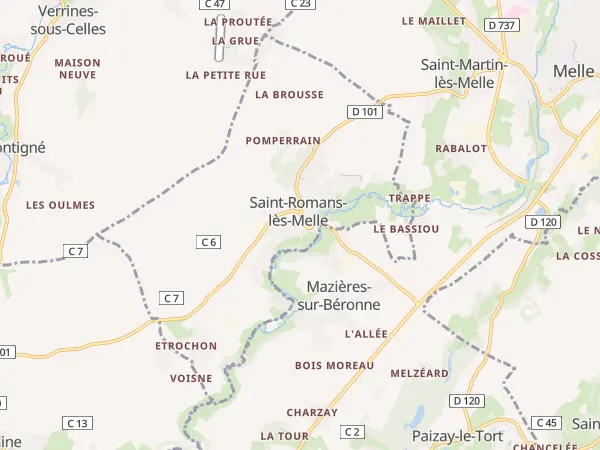 Plan de Saint-Romans-lès-Melle