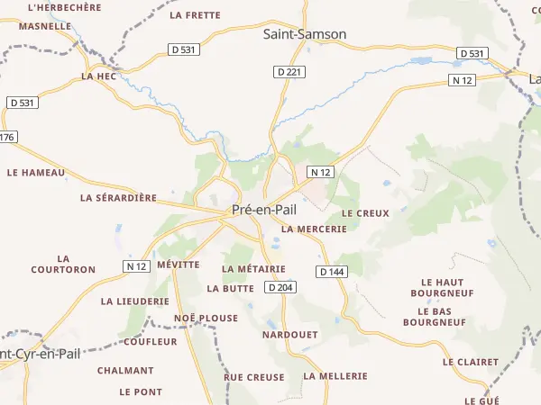 Plan de Pré-en-Pail-Saint-Samson