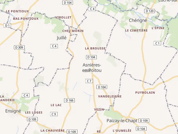 Plan de Asnières-en-Poitou