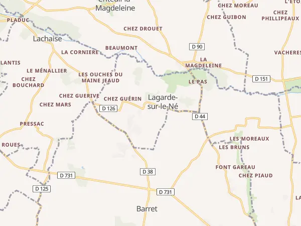 Plan de Lagarde-sur-le-Né