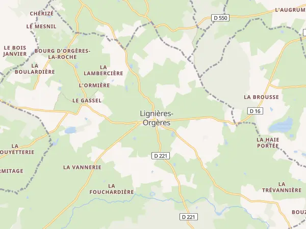 Plan de Lignières-Orgères