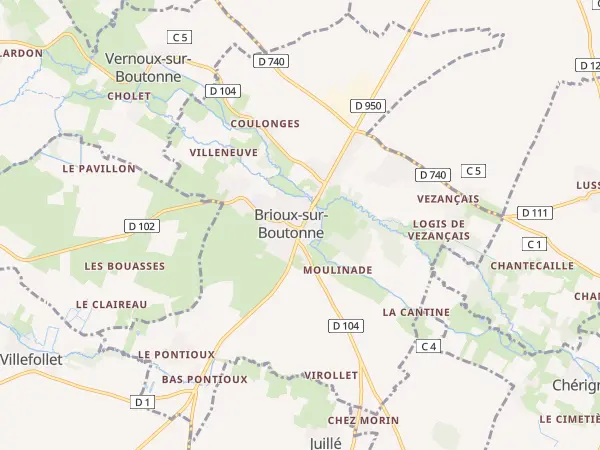 Plan de Brioux-sur-Boutonne