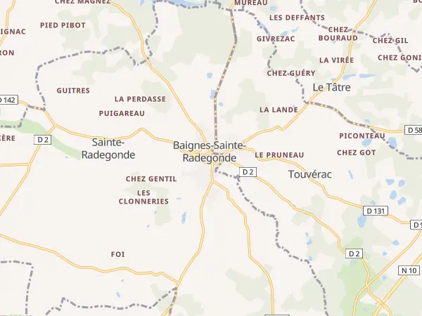 Plan de Baignes-Sainte-Radegonde