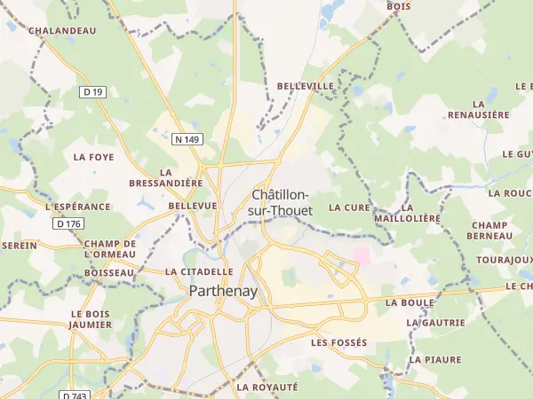 Plan de Châtillon-sur-Thouet