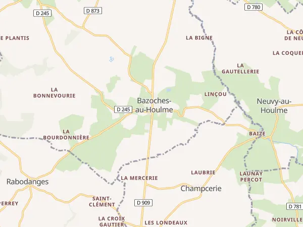Plan de Bazoches-au-Houlme