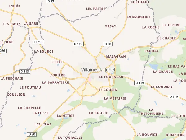 Plan de Villaines-la-Juhel