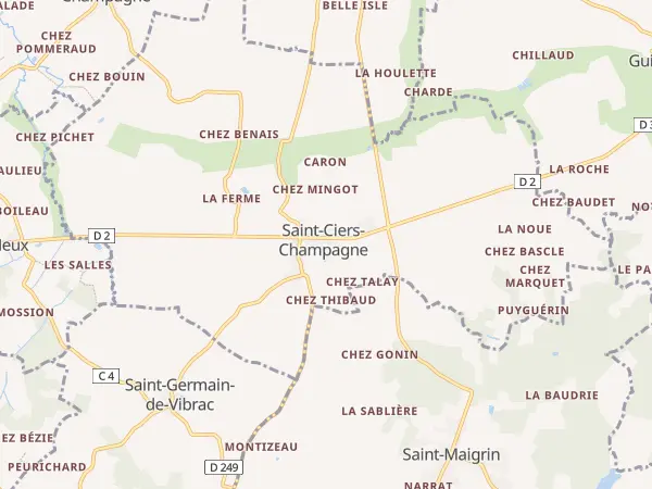 Plan de Saint-Ciers-Champagne