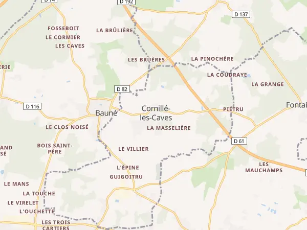 Plan de Cornillé-les-Caves