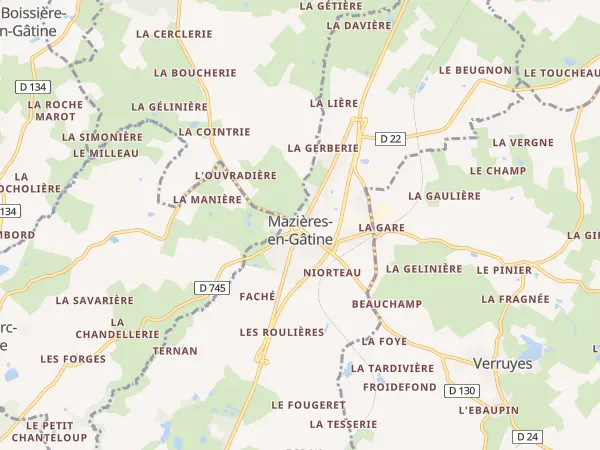 Plan de Mazières-en-Gâtine