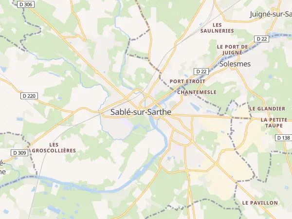 Plan de Sablé-sur-Sarthe