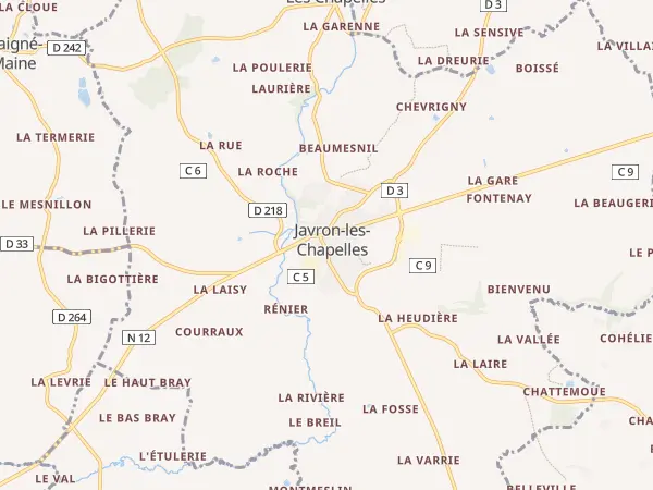 Plan de Javron-les-Chapelles
