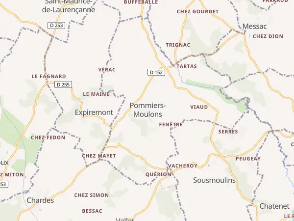 Plan de Pommiers-Moulons