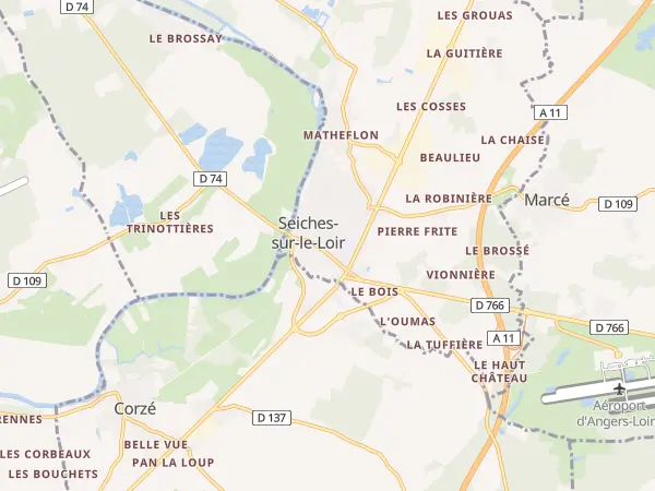 Plan de Seiches-sur-le-Loir