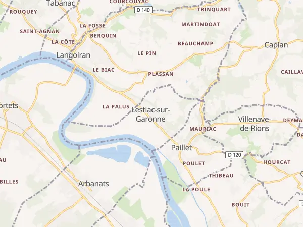 Plan de Lestiac-sur-Garonne
