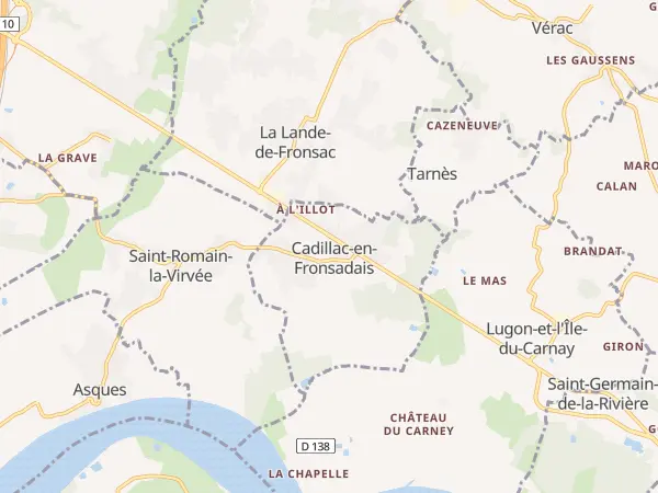 Plan de Cadillac-en-Fronsadais