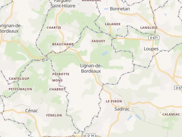 Plan de Lignan-de-Bordeaux