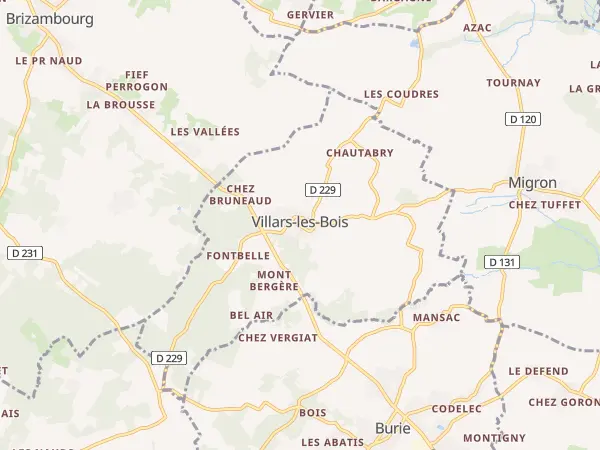 Plan de Villars-les-Bois