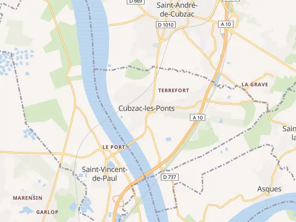 Plan de Cubzac-les-Ponts