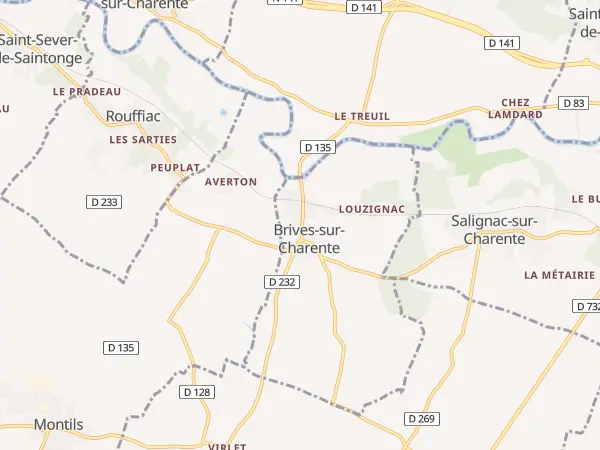 Plan de Brives-sur-Charente