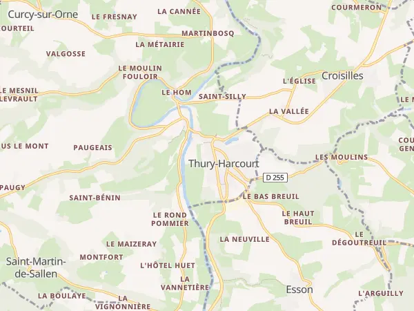 Plan de Thury-Harcourt-le-Hom