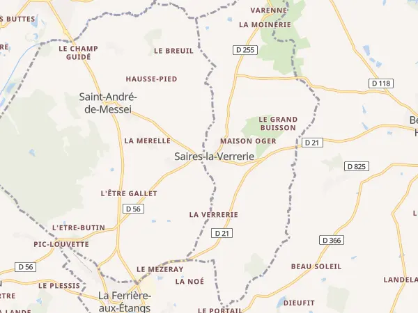 Plan de Saires-la-Verrerie