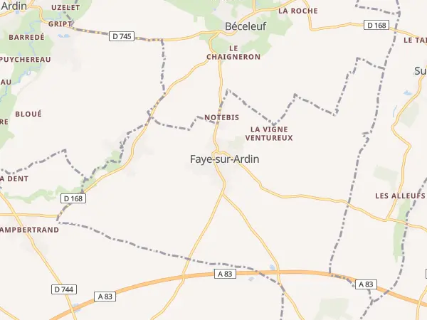 Plan de Faye-sur-Ardin