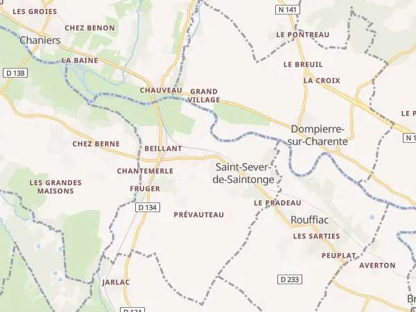 Plan de Saint-Sever-de-Saintonge